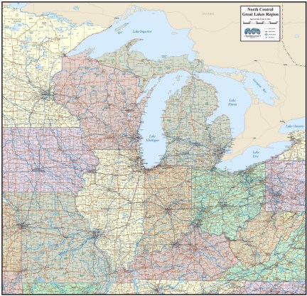 map of great lakes region