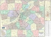 Atlanta Region Wall Map for Business Planning, with ZIP codes