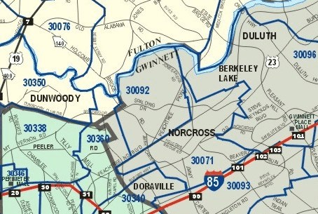 Atlanta Area Zip Codes By Map