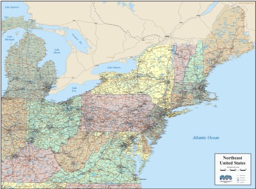 Northeastern Us Map East Coast Usa United States Map State Map