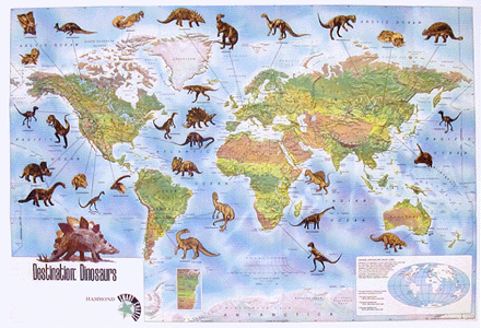  World  on World Map Ofdinosaurs By Hammond  Smart Charts