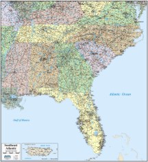Region Southeast Atlantic area map