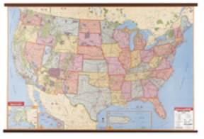 Large Highway Wall map of USA