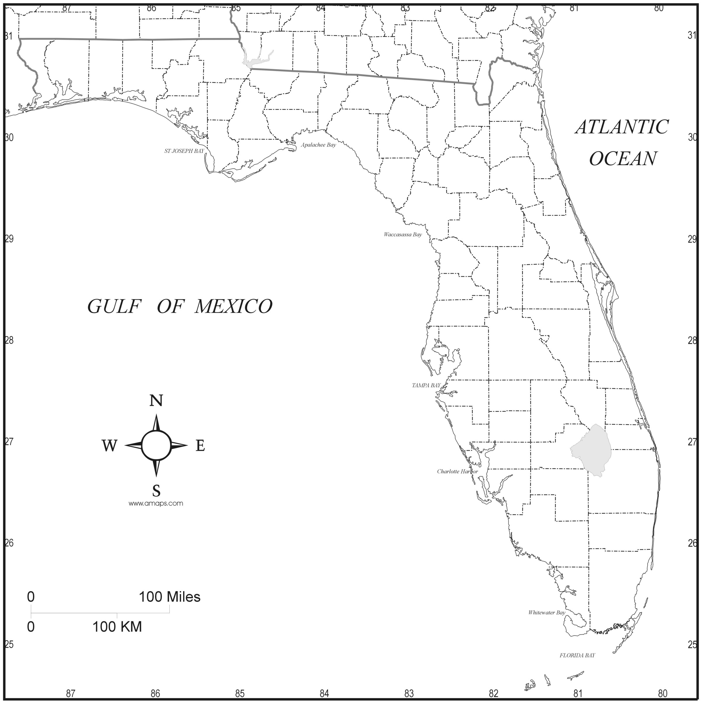 Карта Флориды с городами, подробная карта штата Флорида США скачать, соспутника детальная автомобильная