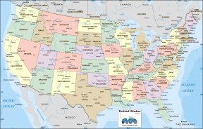 Download & print various USA Maps
