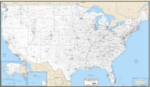 County/Town USA wall map for sales control, marketing