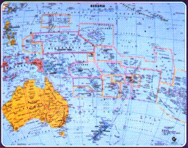Political bright color map of Oceania / Pacific