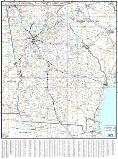 Georgia map general reference white background