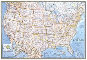 ...see detailed section of the USA wall map...
