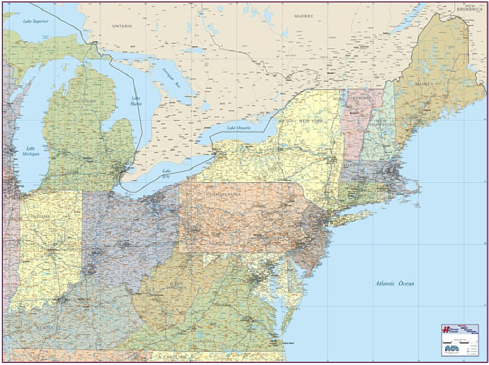 northeastern us map