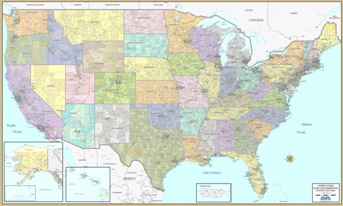 Our Exclusive color by county - by state Map of USA