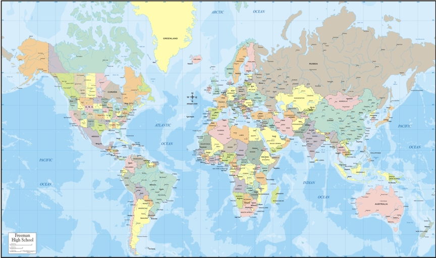 world map with states and provinces