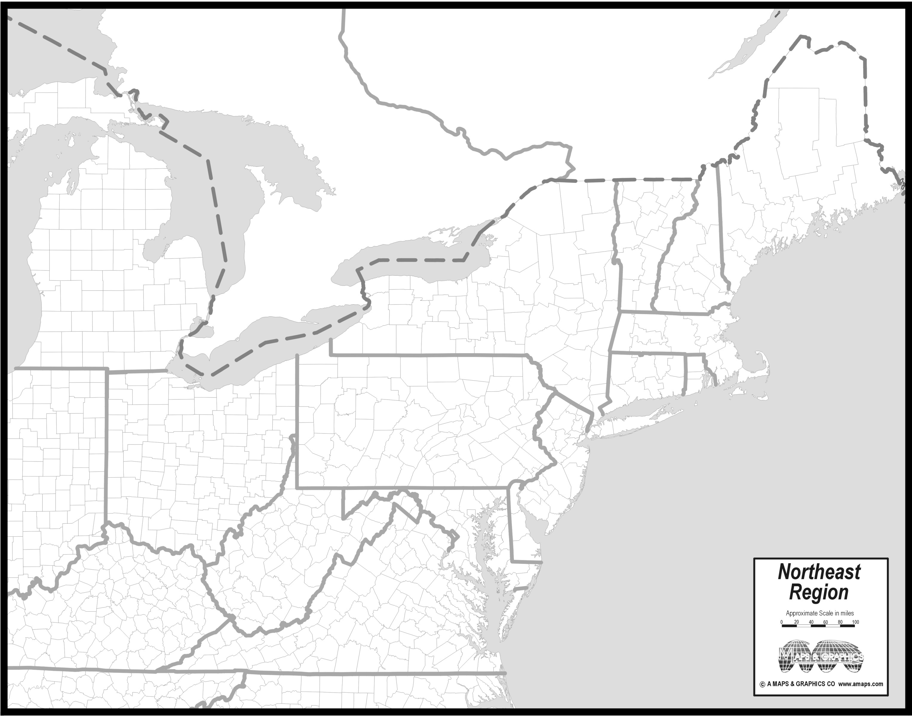 northeastern us map