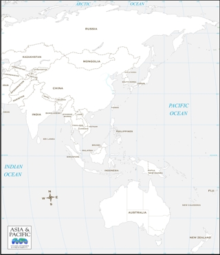 Download Map Asia Pacific outline country names