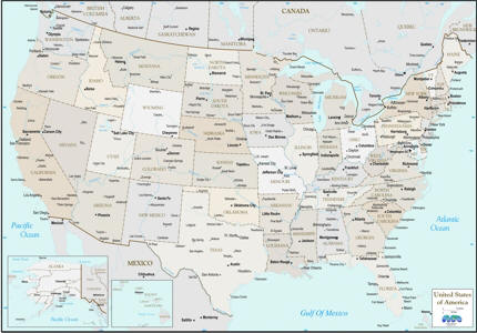 Download digital map of United States greige