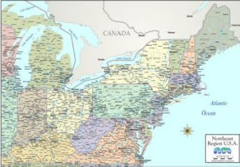 northeastern us map