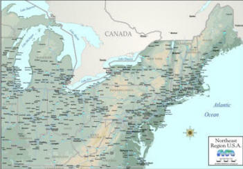 blank northeastern map
