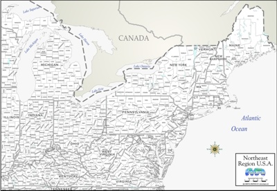 northeastern us map